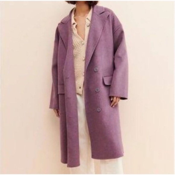 Free People adore you wool blend Lavender Trench Coat - Picture 1 of 10